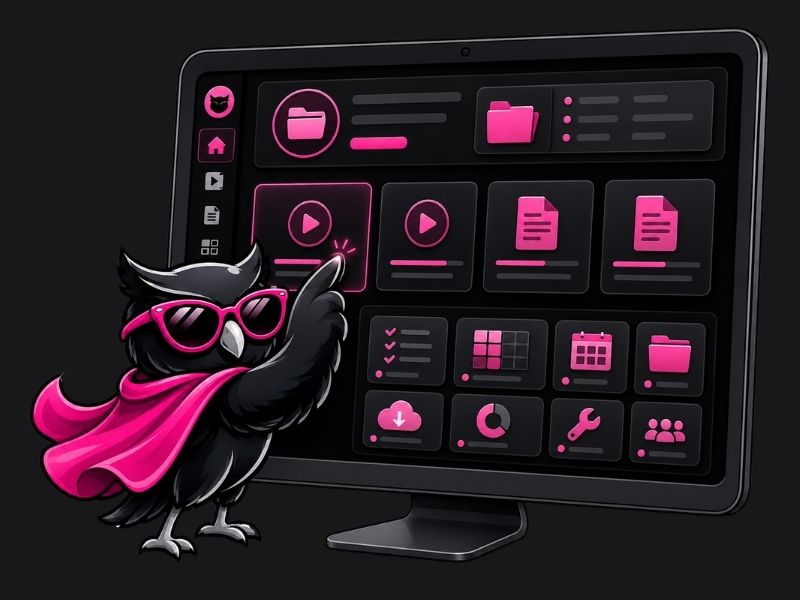 Tech Tools owl Owl touching tech tool on computer screen