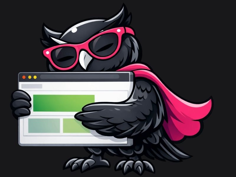 Owl hugging a website